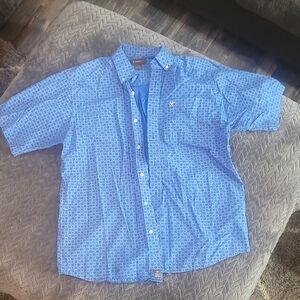 Ariat Men's Blue Geometric Button Down Shirt